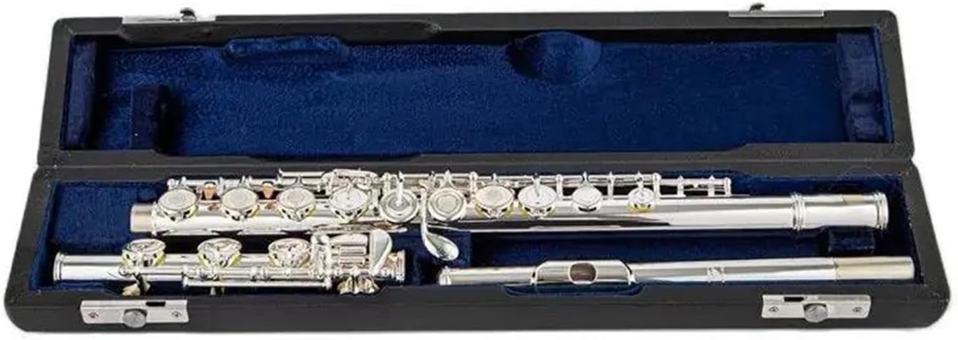 Flute Set Flute Professional White Copper Silver Plated Body C 17 Open Hole Woodwind Instrument with E Key
