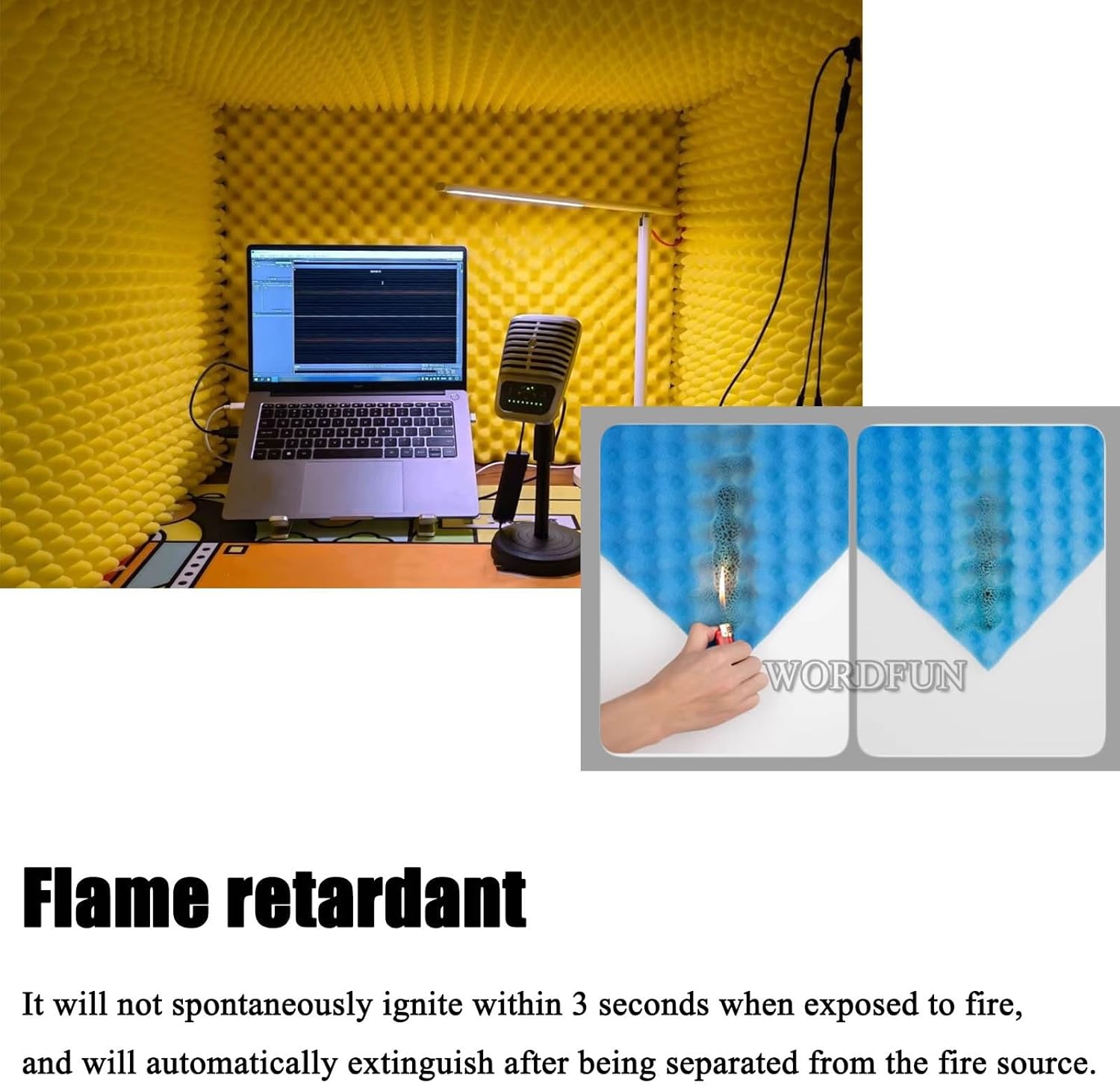 Desktop Soundproof Box, Portable Recording Studio, Multi-Functional Live Vocal Recording Studio (Yellow) (Green)