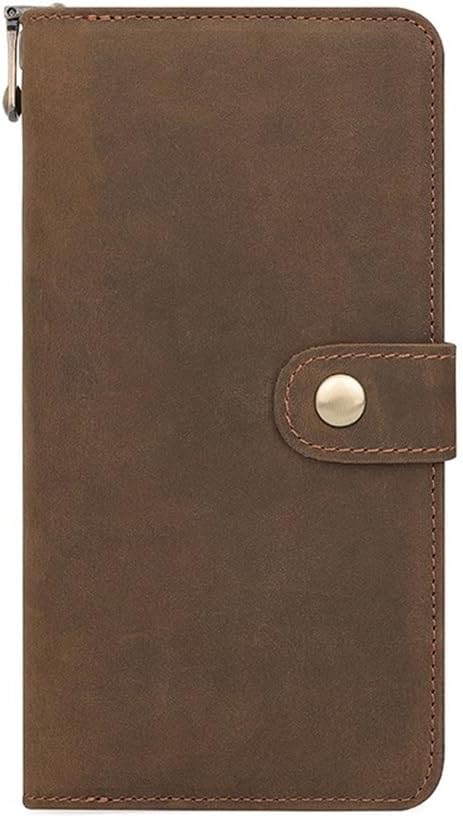 Vintage Leather Men's Wallet Anti-Theft Swipe Card Bag Long Zip Clutch