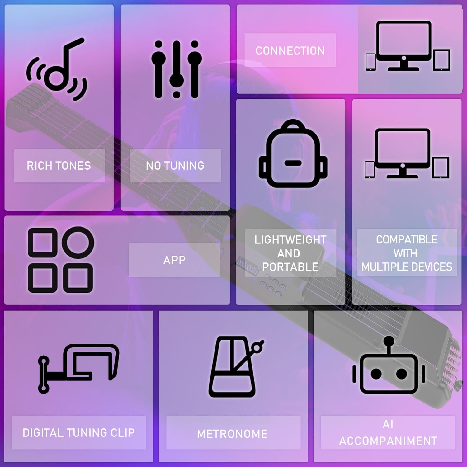 Smart Midi Guitar, black (SG7)