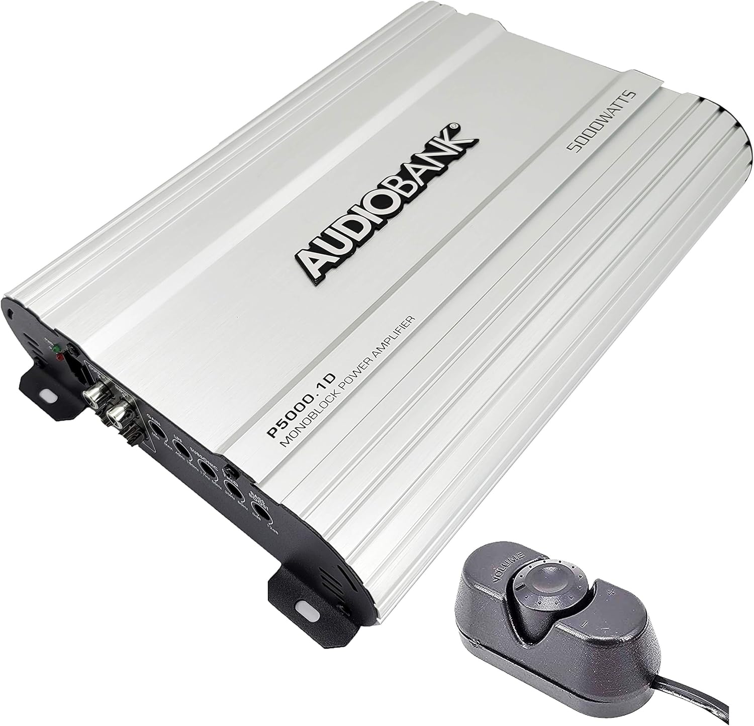 Audiobank Audio System P5000.1 Monoblock Car Amplifier - 5000 Watt Amp, 2/4 Ohm Stable, Class A/B, Mosfet Power Supply, Remote Subwoofer Control, Subwoofer Amplifier