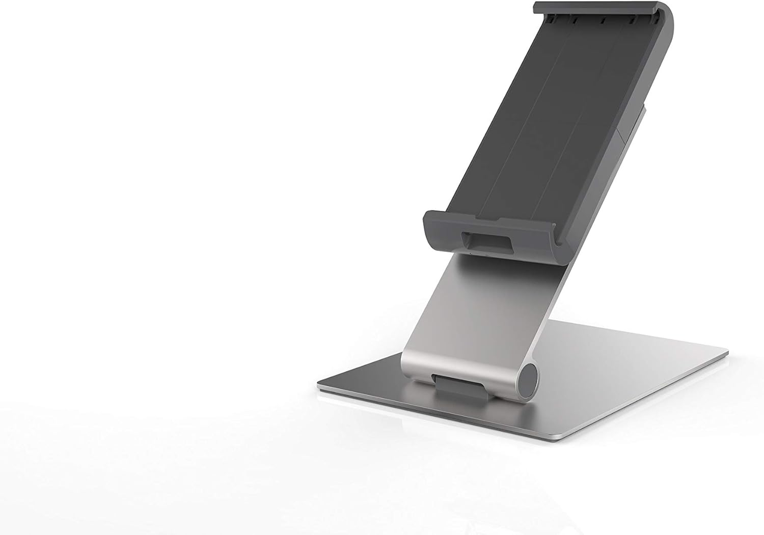 Durable Tablet Holder Desk Stand (for Tablets 7-13 Inches, 360 Degrees Rotation with Anti-Theft Device) Silver/Charcoal (893023)