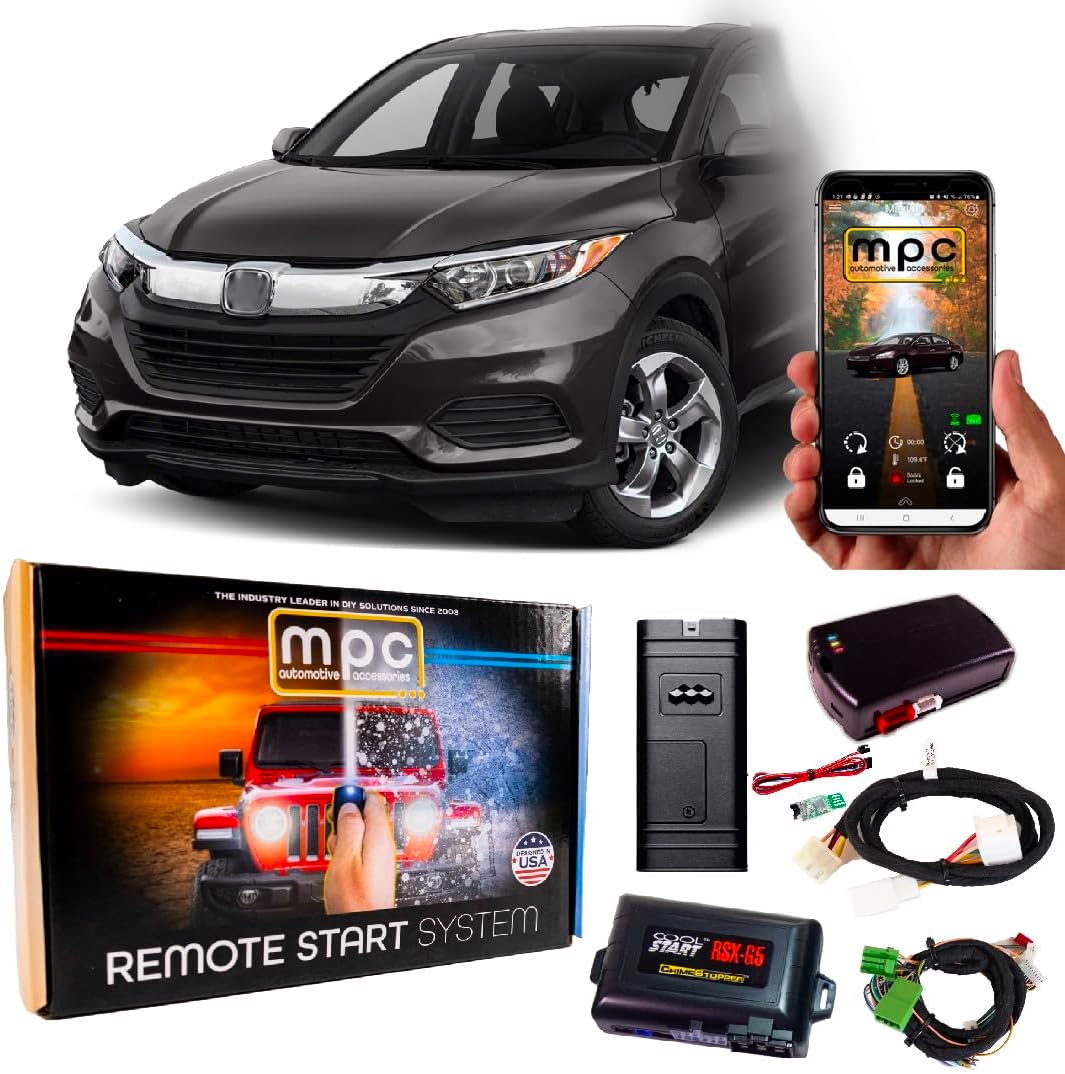MPC Smartphone Or Factory Remote Activated Remote Start Compatible with Honda HR-V 2016-2022 Key-to-Start ONLY- T-Harness - w/FlashLink Updater - Premier USA Tech Support