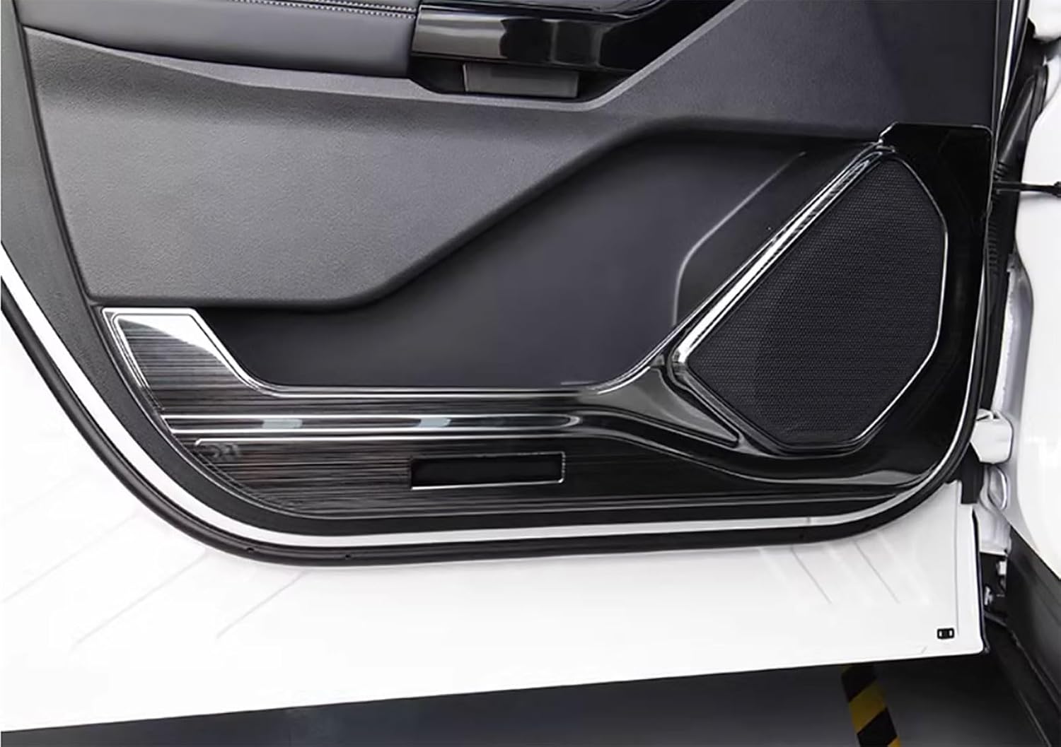 Car Accessories Compatible with Ford Explorer 2025 2024 2023 2022 2021 2020 Door Anti Kick Panel Cover Stainless Steel 4PCS(Black Brushed Finish)