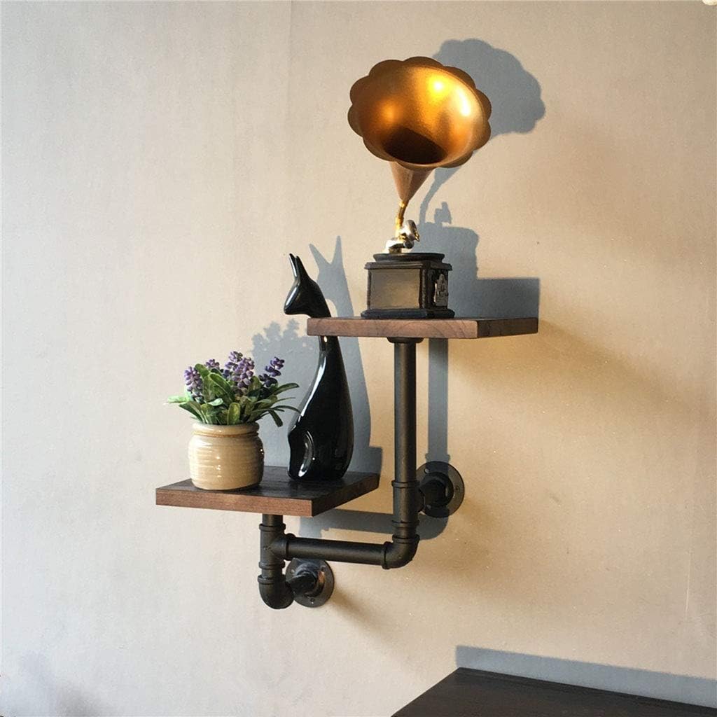 XingLi Industrial Rustic Wall Shelf Iron Art Wall Mount Retro Water Pipe Rack Clapboard Rack Laminate Frame Storage Rack Decorative Frame