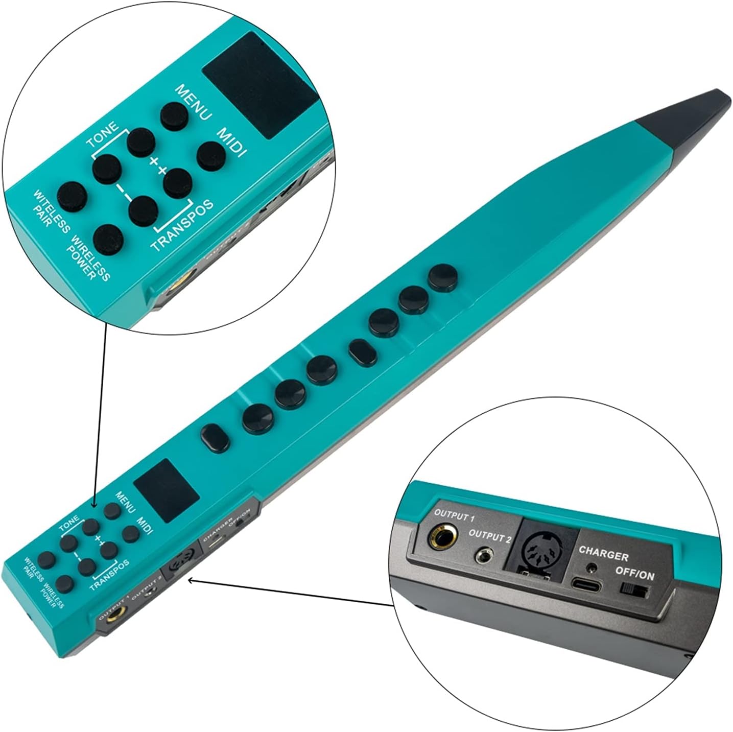 Professional Saxophone Electric Saxophone Windpipe Mini Digital Wind Instrument Type Sound Saxophone Brass Sax Beginners Kit (Color : Green)