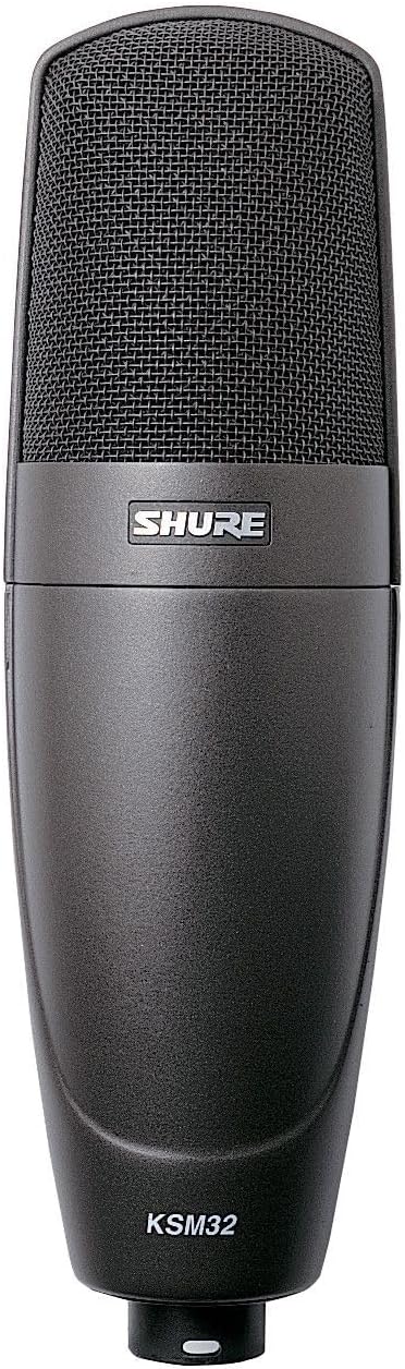 Shure KSM32 Cardioid Condenser Microphone - Embossed Single-Diaphragm Side-Address Mic with Extended Frequency Response for Highly Critical Studio Recording and Live Sound Productions - Charcoal