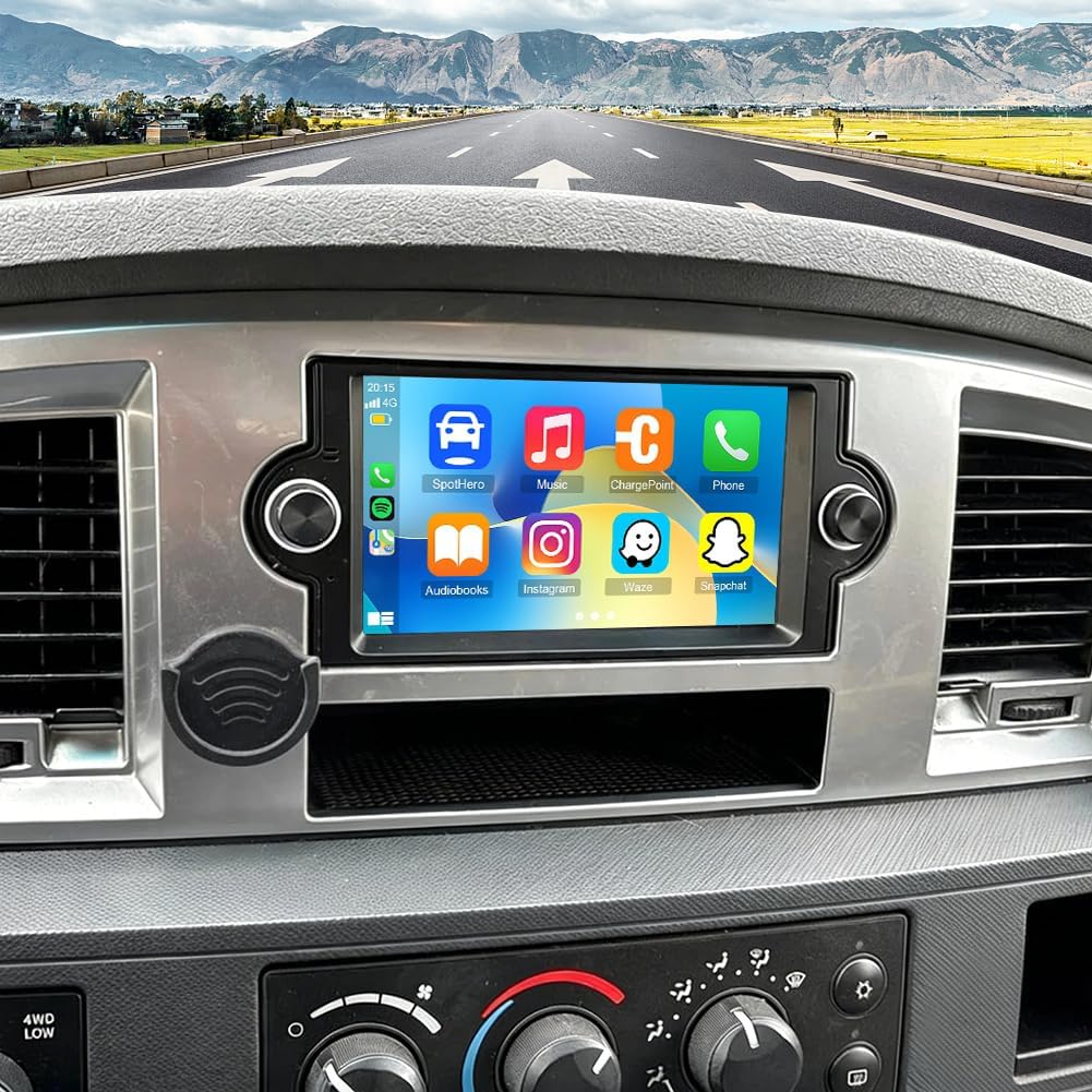 2G+64G Car Radio Upgrade for Dodge Ram 1500 2006-2008 with Wireless CarPlay and Android Auto, 6.86 Inch Touchscreen Android 13 Double Din Car Stereo w/Bluetooth GPS WiFi FM RDS SWC Camera