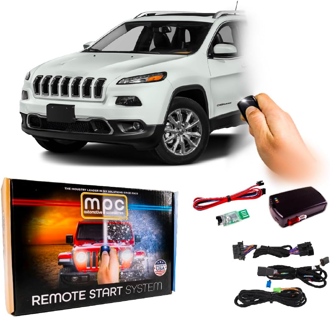 MPC Remote Start Kit Compatible with Jeep Cherokee 2014-2018 || Plug and Play || Push to Start Ignition Only || Lock 3X to Start || USA Tech Support