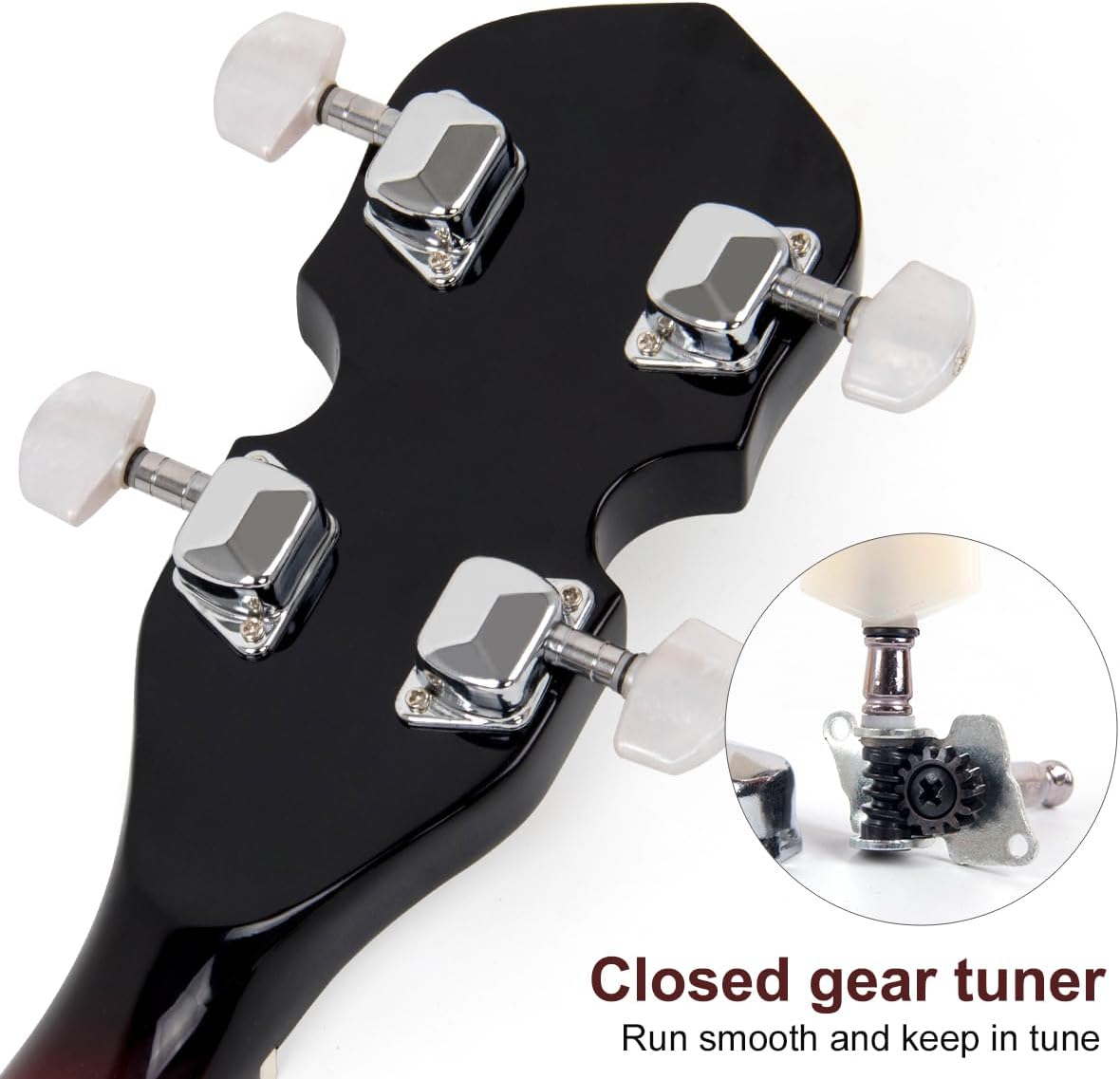 Kmise 5 String Resonator Banjo,Professional Sapele Back Full Size Banjos Starter Kit with Bag Tuner Strap Strings Picks Ruler Wrench Bridge