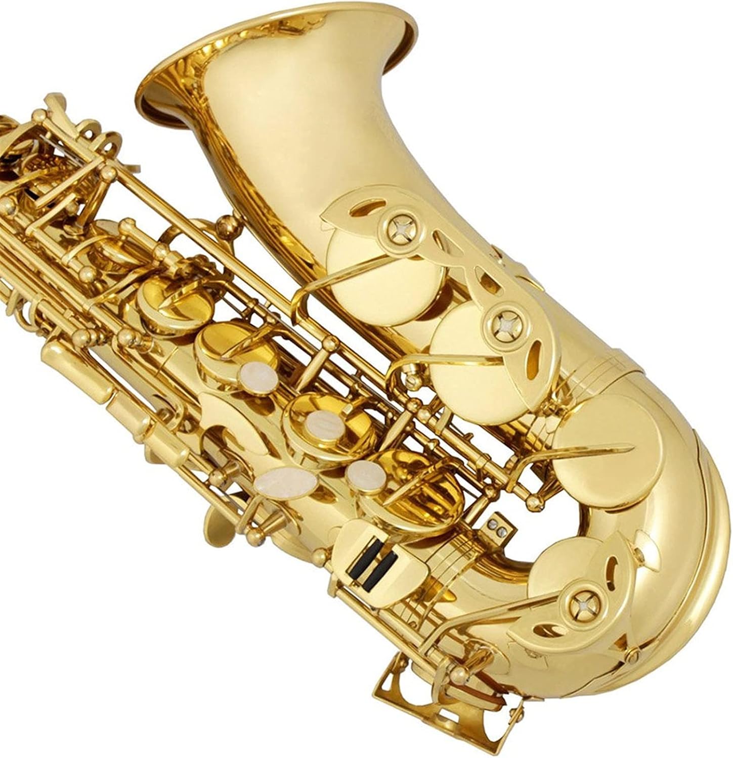EB Alto Saxophone Lacquered Gold E- Flat Sax Brass Carved Pattern Woodwind Instrument with Case Accessories Student Saxophone (Color : Golden Sax)
