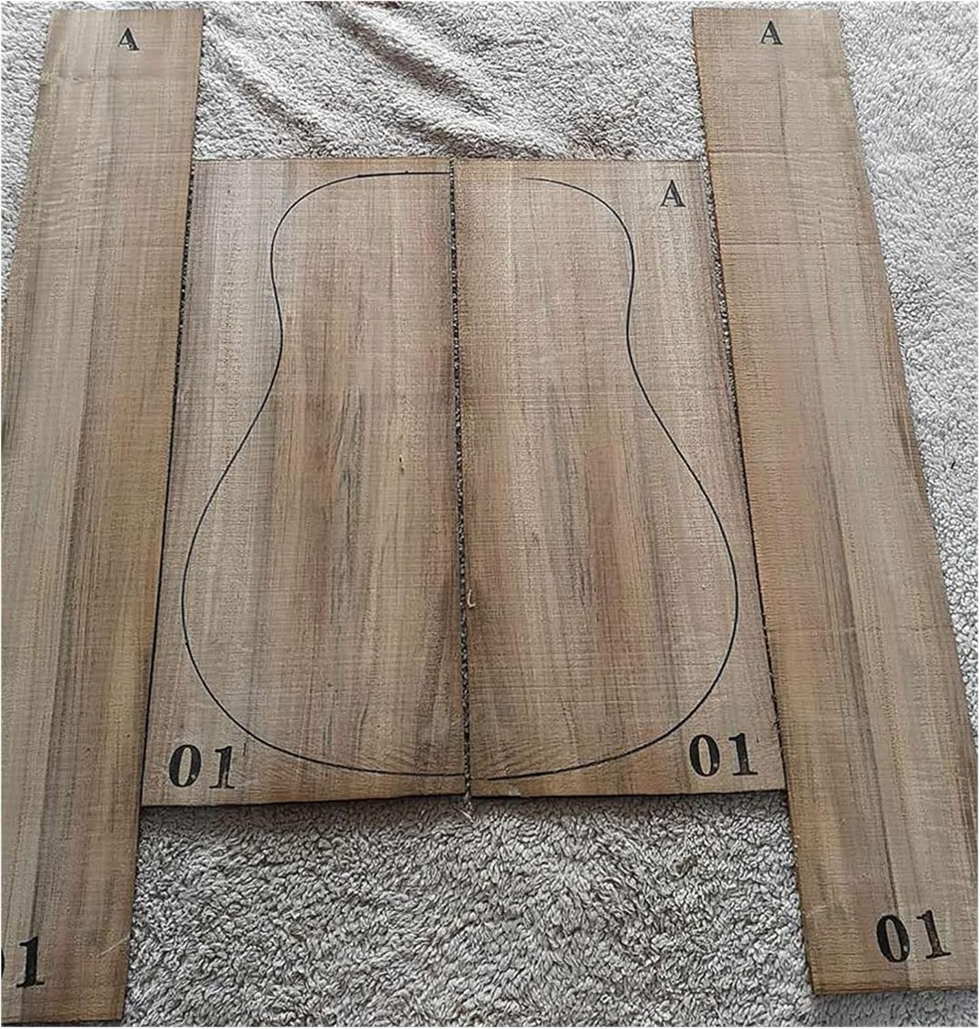 FLFL Ebony Guitar Full Veneer Back and Side Guitar Making Materials Unfinished Guitar Kit (Color : 1)