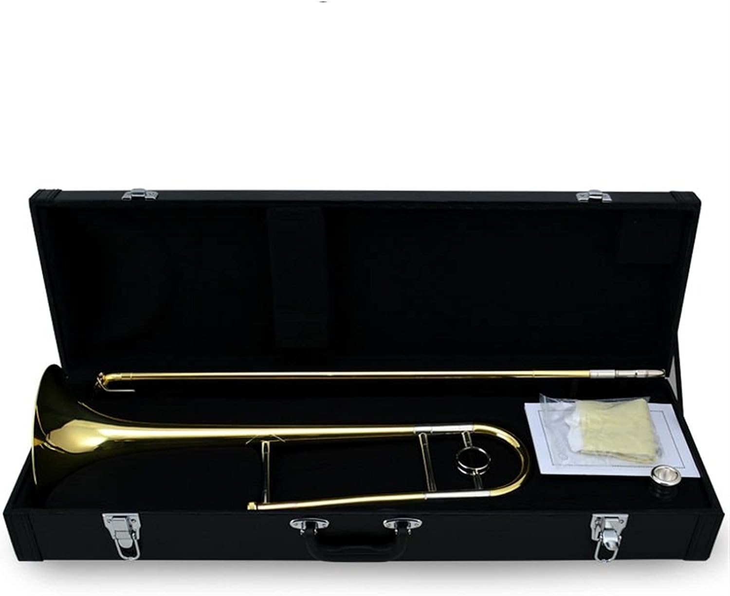 Standard Trombone Professional Tenor Trombone B Flat Tenor Trombone with The Mouthpiece with Case,Gloves, Gold Brass Wind Instruments Valve Trombone