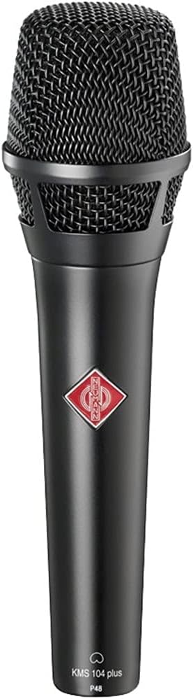 Neumann KMS 104 Plus Cardioid Microphone (Black) with Tripod Microphone Stand & XLR Cable Bundle