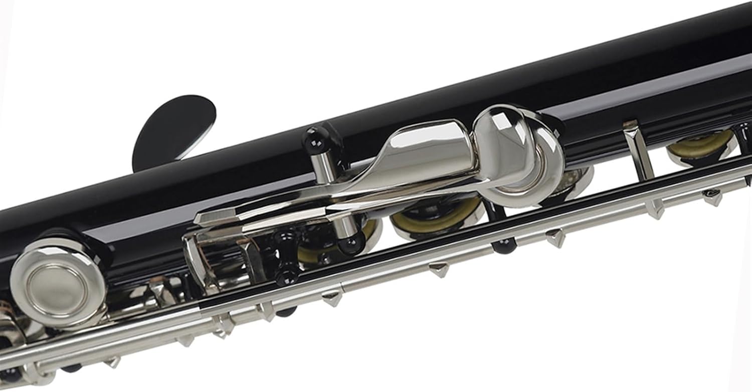 Flute Black 16-Hole Flute Woodwind Closed Key Plus E Key C Nickel-Plated Flute with Music Box Flutes Musical Instruments