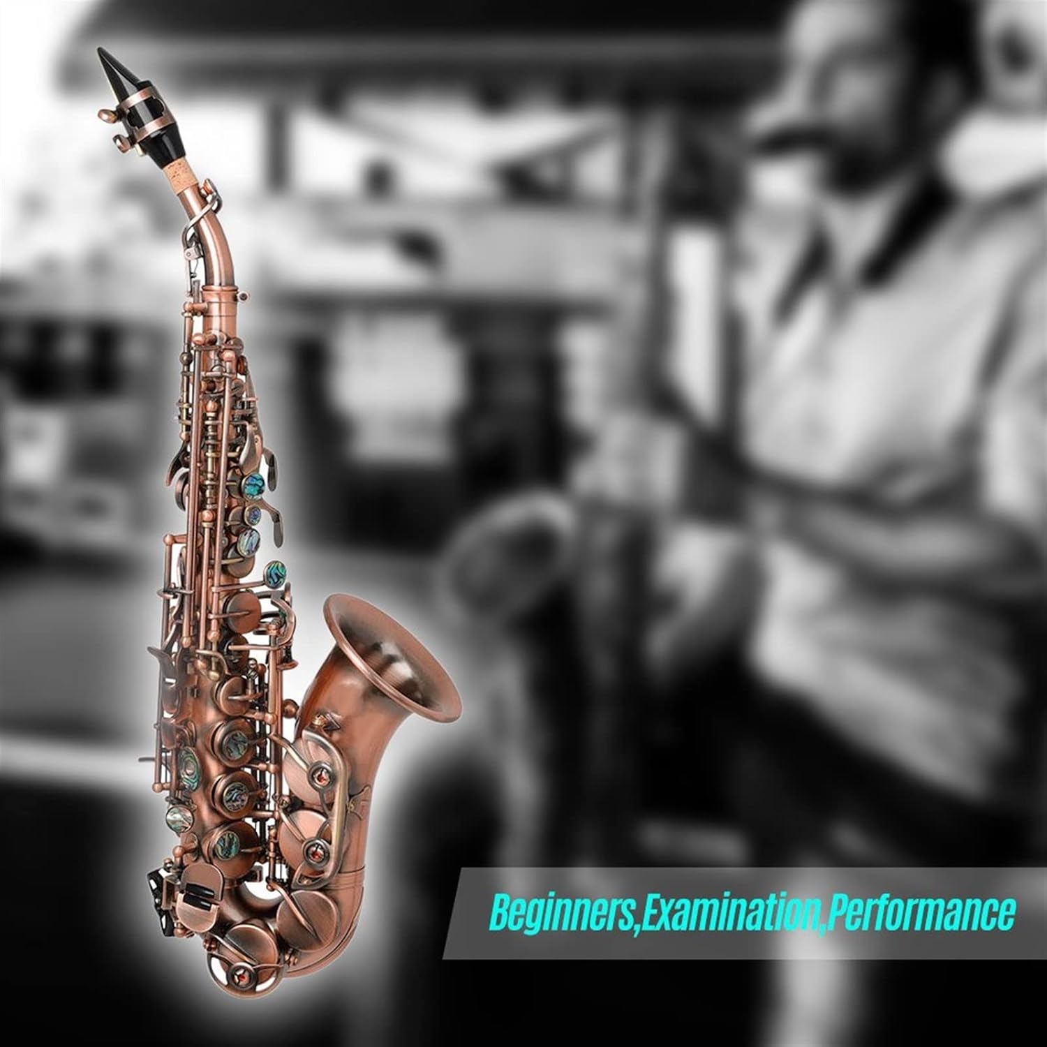 EB Alto Saxophone Brass Lacquered Gold E Flat Sax Woodwind Instrument with Accessories (Color : Bronze Bb)