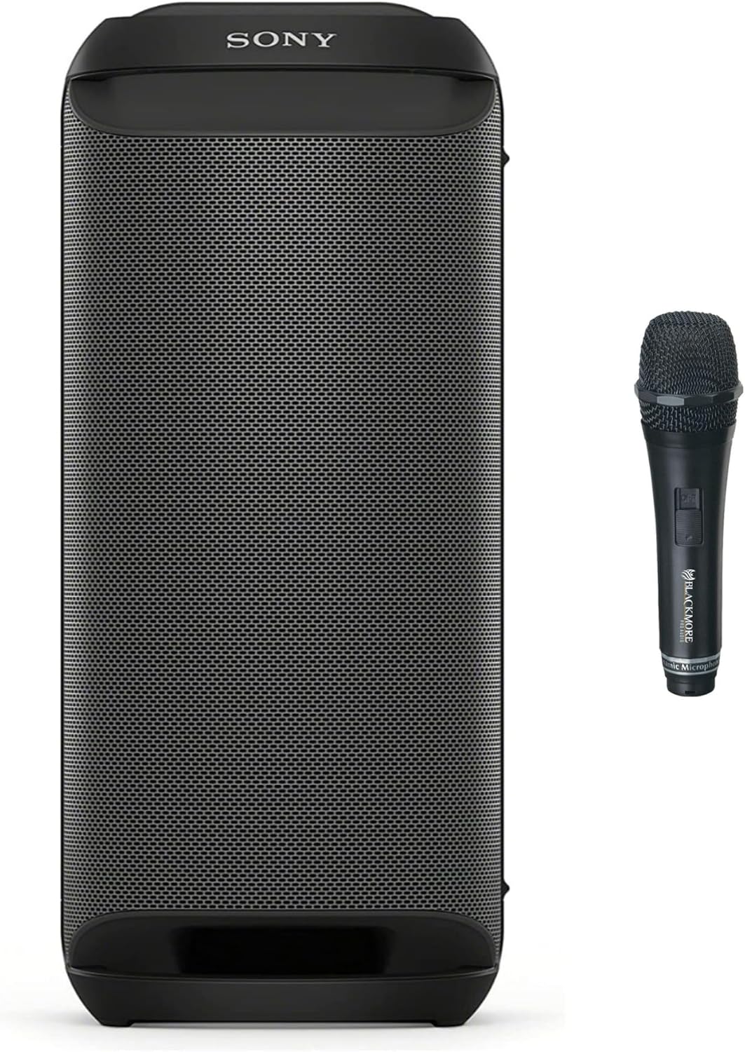 Sony SRS-XV800 X-Series Wireless Portable Bluetooth Karaoke Party Speaker(Black) with Wired Dynamic Microphone Bundle (2 Items)