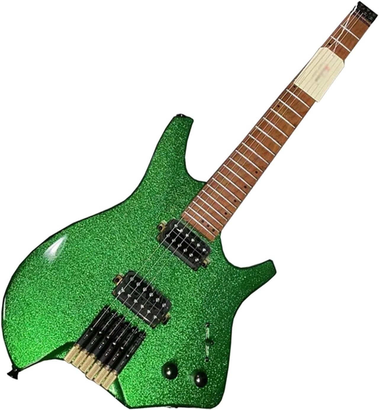 VENEKA Headless Electric Guitar High Gloss Headless Electric Guitar 30 Inch Travel Guitar Solid Basswood Body Canada Maple Fingerboard (Color : 03)