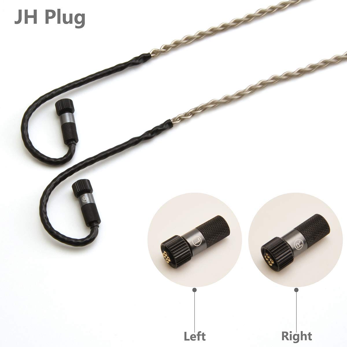 6N Single Crystal Silver Upgrade Earphone Cable 2.5mm/4.4mm Balance Earphone Upgrade Cable for JH Audio JH24 AKR03 AKR02 JH16 JH13 V3 Roxanne II Layla Roxanne (4.4mm Plug)