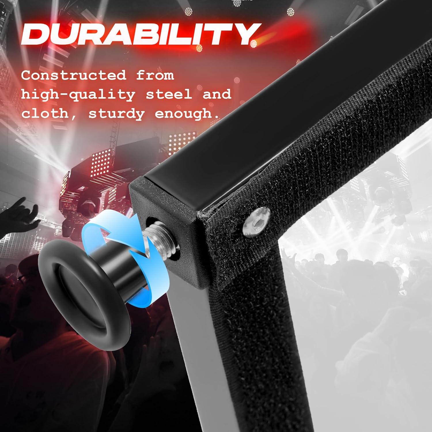 KUAFU Portable DJ Booth DJ Facade Table Station for DJ & Working Event Foldable 20