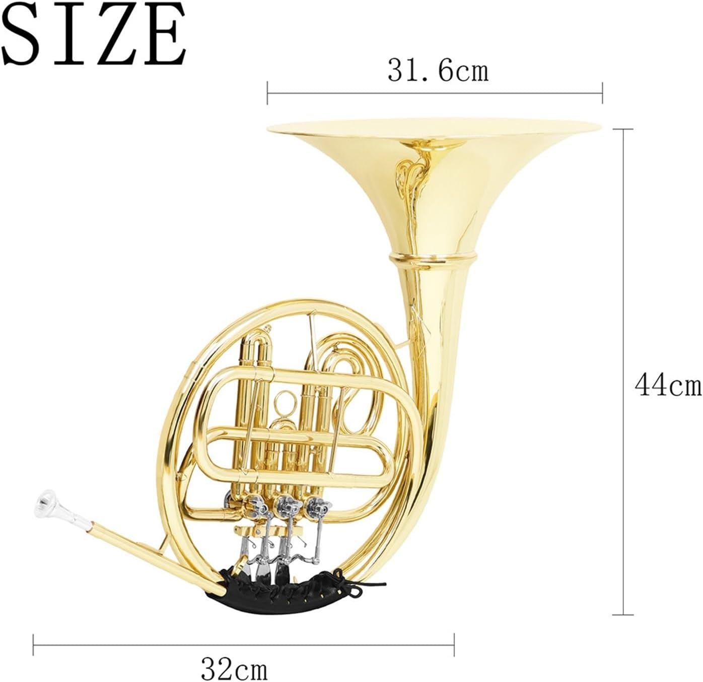 4 Key French Horn Flat Three Key Single Row French Horn B Flat Split Beginner Adult Playing Wind Instrument