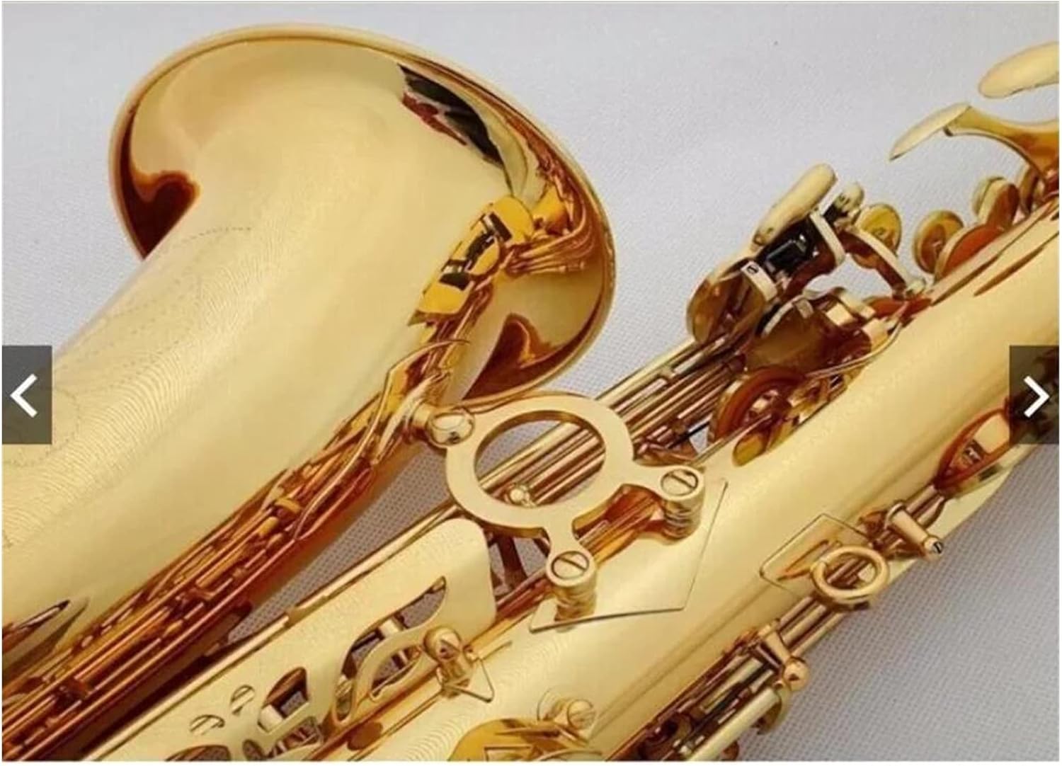 Straight Bb Saxophone Brass Saxophone Gold Lacquer Woodwind Instrument with Case Reed Brush Cleaning Cloth Student Saxophone