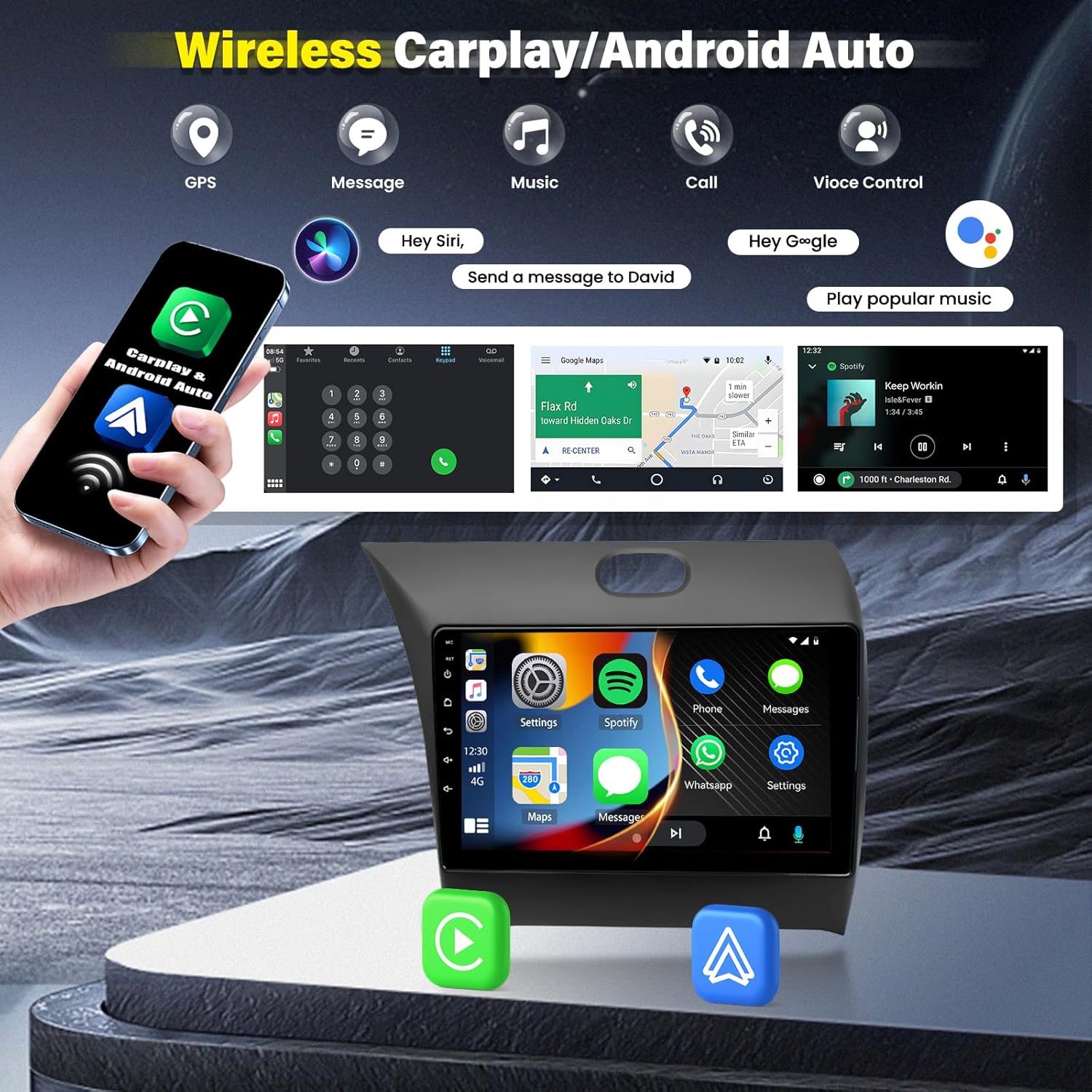 4+64G 9In Car Stereo for Lexus GS300/GS400/GS430 1998-2005 2004 2003 2002 2001 2000 1999 w/GPS Navigation with Carplay w/Android Auto Double Din Touchscreen Car Radio Receiver Backup Camera