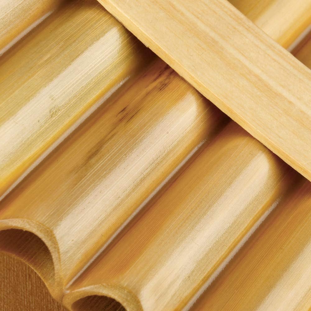 Upscale Romanian Folk Instrument Natural Reed Pan Flute Panpipes G Key Wind Pan flute Flauta Handmade (25 Pipes Right Hand, Wood)