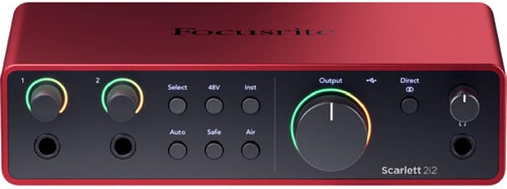 Focusrite Scarlett 2i2 USB-C Audio Interface (4th Gen) Bundle with Polsen HPC-A30 Studio Monitor Headphones, Pop Filter and XLR- XLR Cable