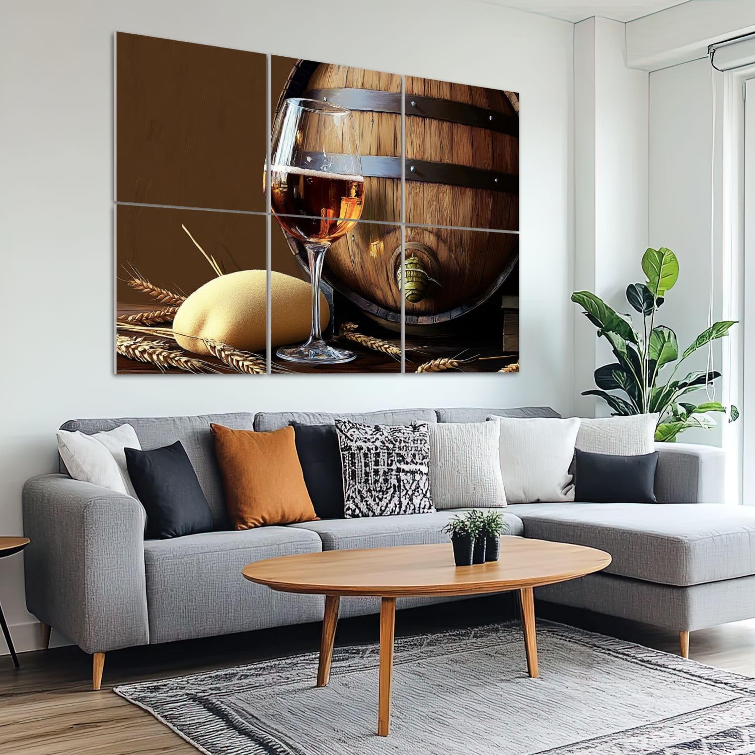 6 Pack Art Acoustic Panels Sound Absorbing Restoring Ancient Ways Still Life Wine Glass Barrel Wooden Wheat Decorative Soundproof Wall Panels Self Adhesive for Recording Studios Office 72