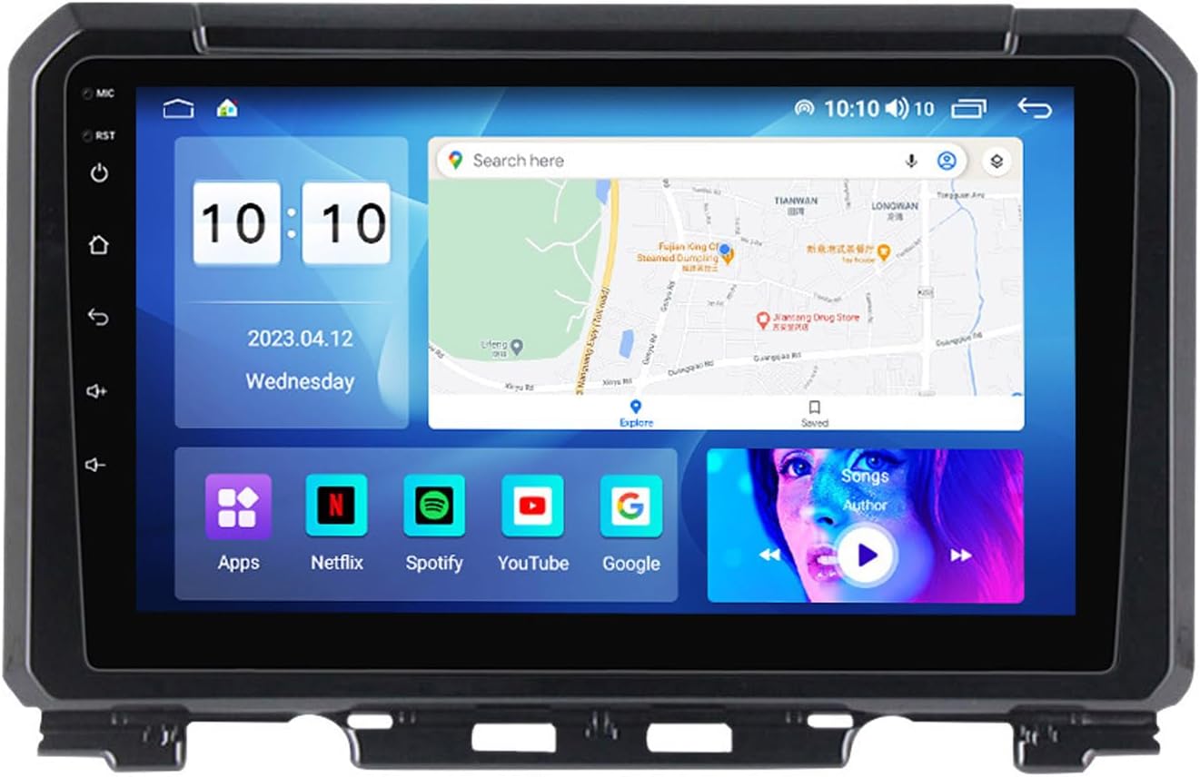 Android 12 Car Stereo Bluetooth Car Play 9 inch Touch Screen Car Radio for Suzuki Jimny 2018-2020 with GPS Navigation/Android Auto/DSP/WiFi/OBD II