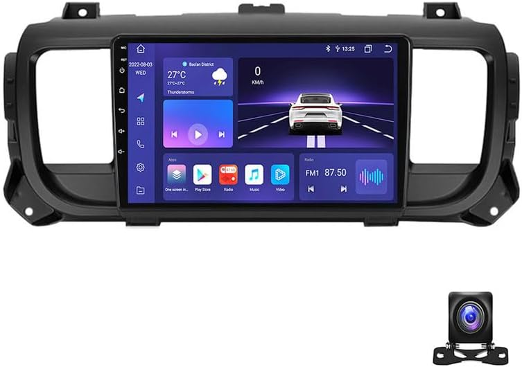 Double Din Android 13 Car Stereo Radio for Citroen Jumpy/Peugeot Expert 9 Inch Touchscreen Multimedia with Navigation MP5 Player, DSP RDS FM, Carplay/Android Auto,8 core m800s 8g+256g