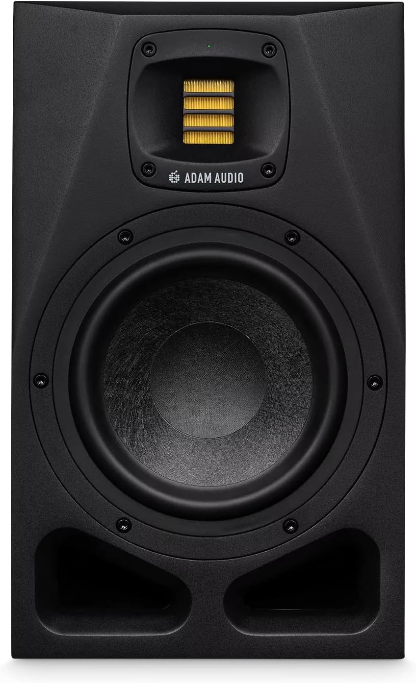 ADAM Audio A7V Powered Two-Way Studio Monitor (2-Pack) Bundle with Microphone Cable (2-Pack), Cable (2-Pack) and Monitor Isolation Pads (2-Pack) (7 Items)