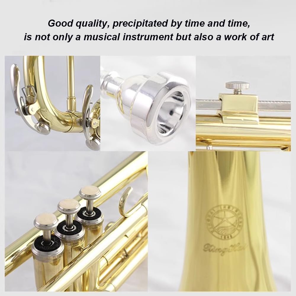 Trumpet in B Key, Performance-Level Wind Instrument Suitable for Beginners, Band Performance, Festival Celebration