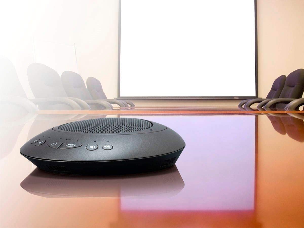 Workstream by Monoprice Wireless Omni Directional USB Conference Room Mic and Speaker, 360 Degree with Noise and Echo Cancellation
