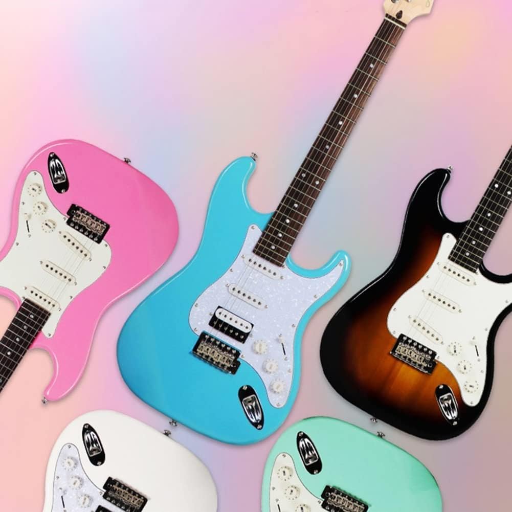 Electric Guitar, Body, Glossy Lacquer Finish, Modern C Neck Profile, Radius Fingerboard, Steel Pads with Bend (Size:41 inches,Color:Green)