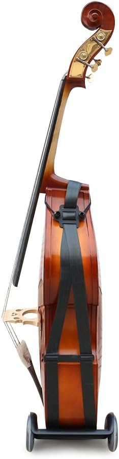 Portable Upright Double Bass Cart Bass Wheel Transport Carry String Bass Carts for Any Size Bass from 1/10 To 4/4,Works Indoors &Outdoors