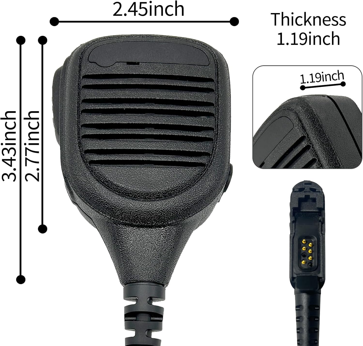 5 Pack PMMN4071AL PMMN4071A PMMN4071 Remote Speaker Microphone Hand Mic for XPR3500e XPR3500 XPR3300 XPR3300e XPR3000e XPR3000 XiR P6600i XiR P6600 Portable Two Way Radio