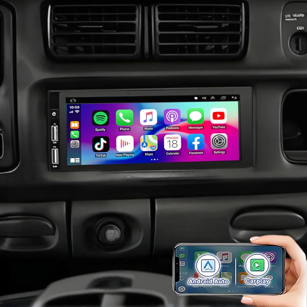 Car Stereo Radio fits for 1994–2002 Dodge Ram 1500 2500 3500 for Cirrus 1995-2000 for Chrysler Town & Country 1990-2000 6.8 Touch Screen Car Stereo w/Carplay Android Auto GPS WiFi-2+32G