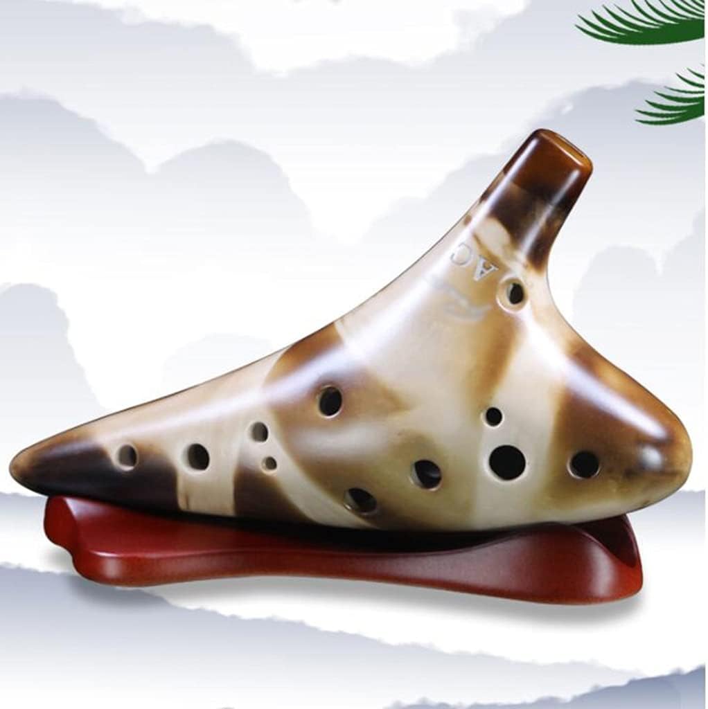 Ocarinas 12 Holes Smoked in Alto AC Getting Started with an Instrument Comfortable to Hold Professional (Color : Black, Size : 19105.5cm)