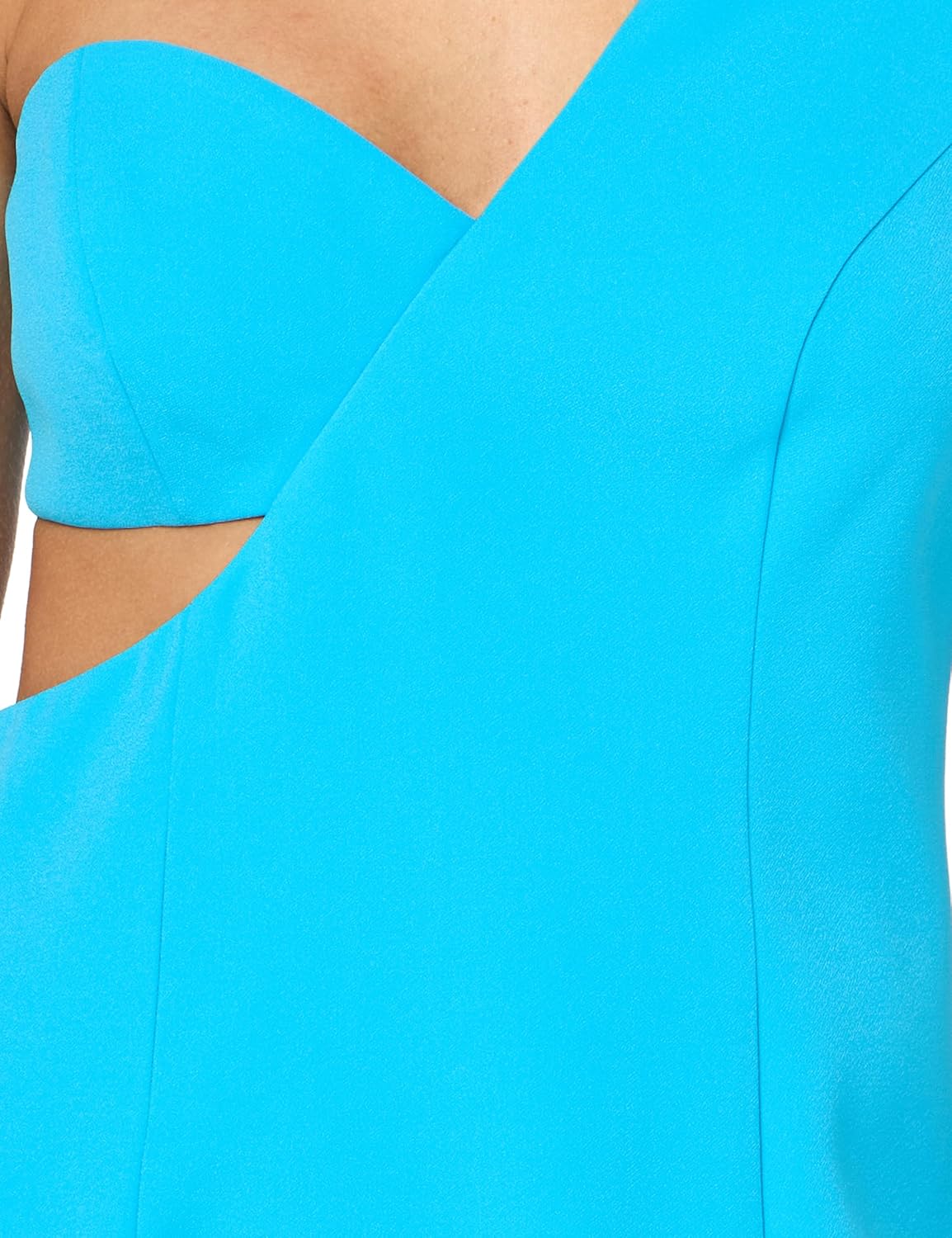 BCBGMAXAZRIA Women's One Shoulder Asymmetrical Neck Cut Out Midi Dress