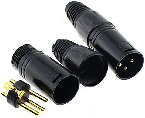 Davitu Electrical Equipments Supplies - 100pcs Microphone 3 Pin XLR Balance Connector Socket Gold Plating Black XLR Male Female Plug - (Color: female, Pins: 3P)