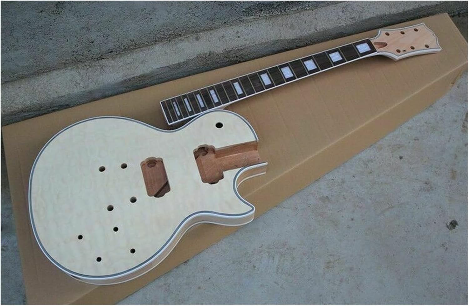 Unfinished Guitar Body 1 Set Unfinished Guitar Neck and Body for LP Style Electric Guitar Kit DIY Guitar DIY Accessory