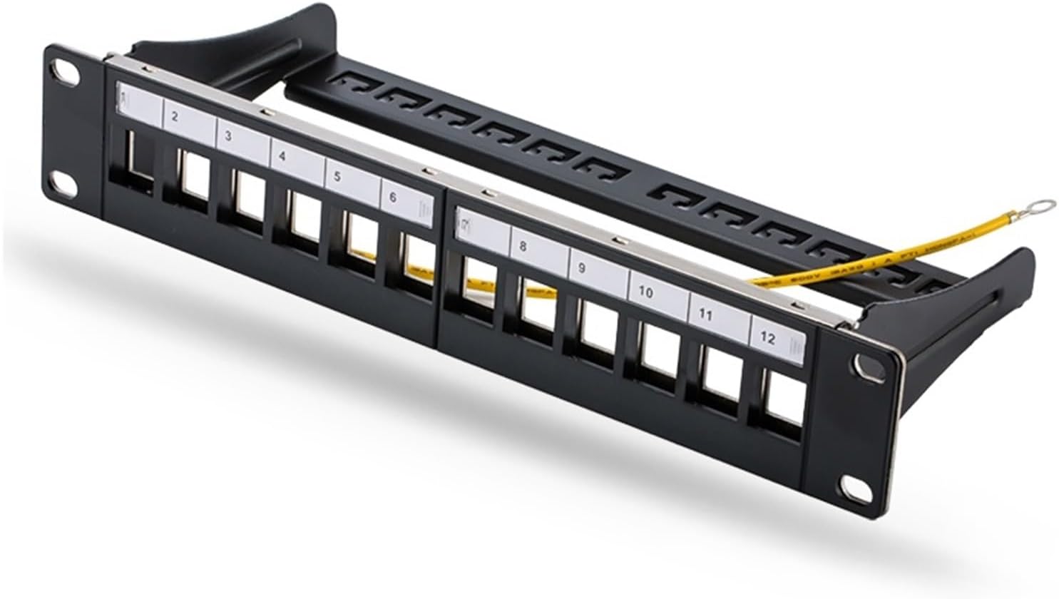 12-Port Blank Patch Panel - For Cat.5e/Cat.6 Ladder Modules - 10-inch Rack Mount