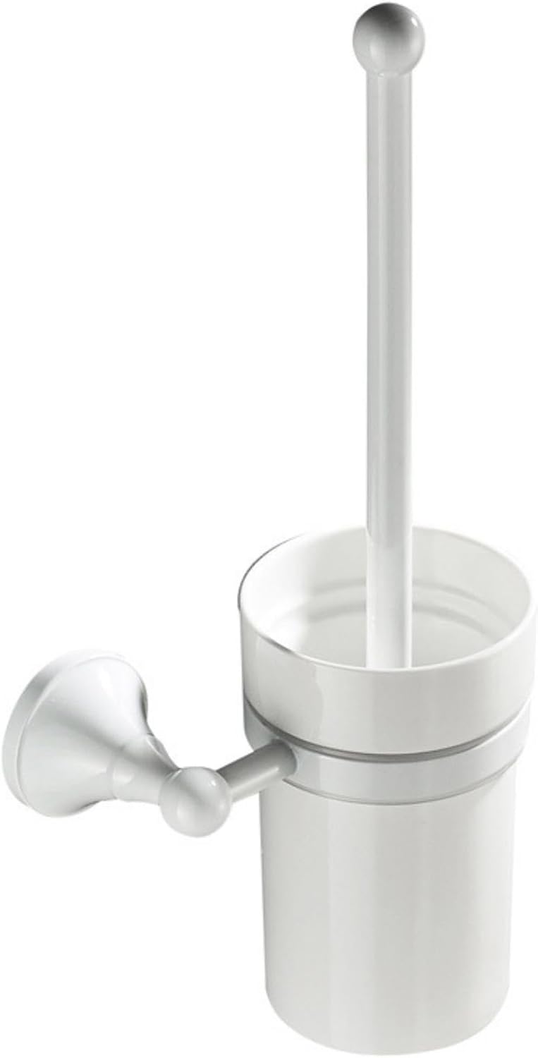 Bathroom Accessories, Toilet Brush Holder Toilet Brush Cup Cup Toilet pegs Bathroom Hardware kit Bathroom., White/Baked White Lacquer