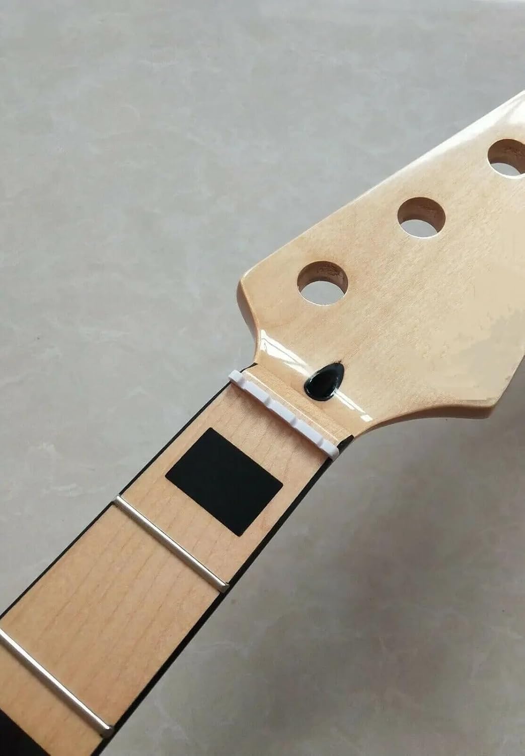 Gloss Maple P Bass Guitar Neck Parts 20 Fret 34inch Maple Fretboard Block Inlay