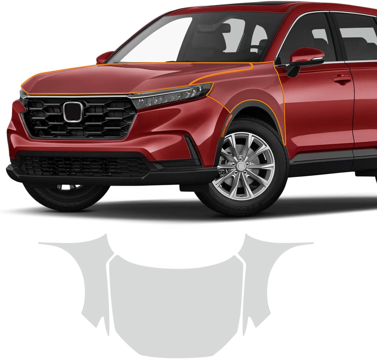 for 2023 2024 Honda CRV Clear Car Pre-Cut Paint Protective Film Self Adhesive Rainproof Waterproof HD Scratch Exterior Accessories (Fender 2Pcs)