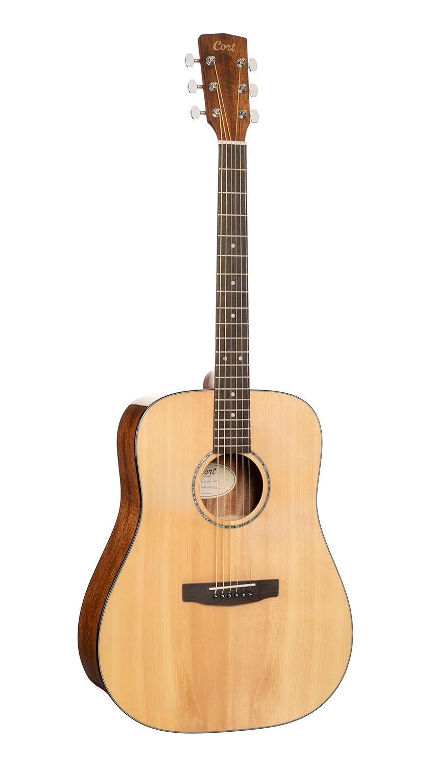 Cort EARTH60NAT Earth 60 Dreadnought Solid Top Acoustic Guitar, Natural Gloss