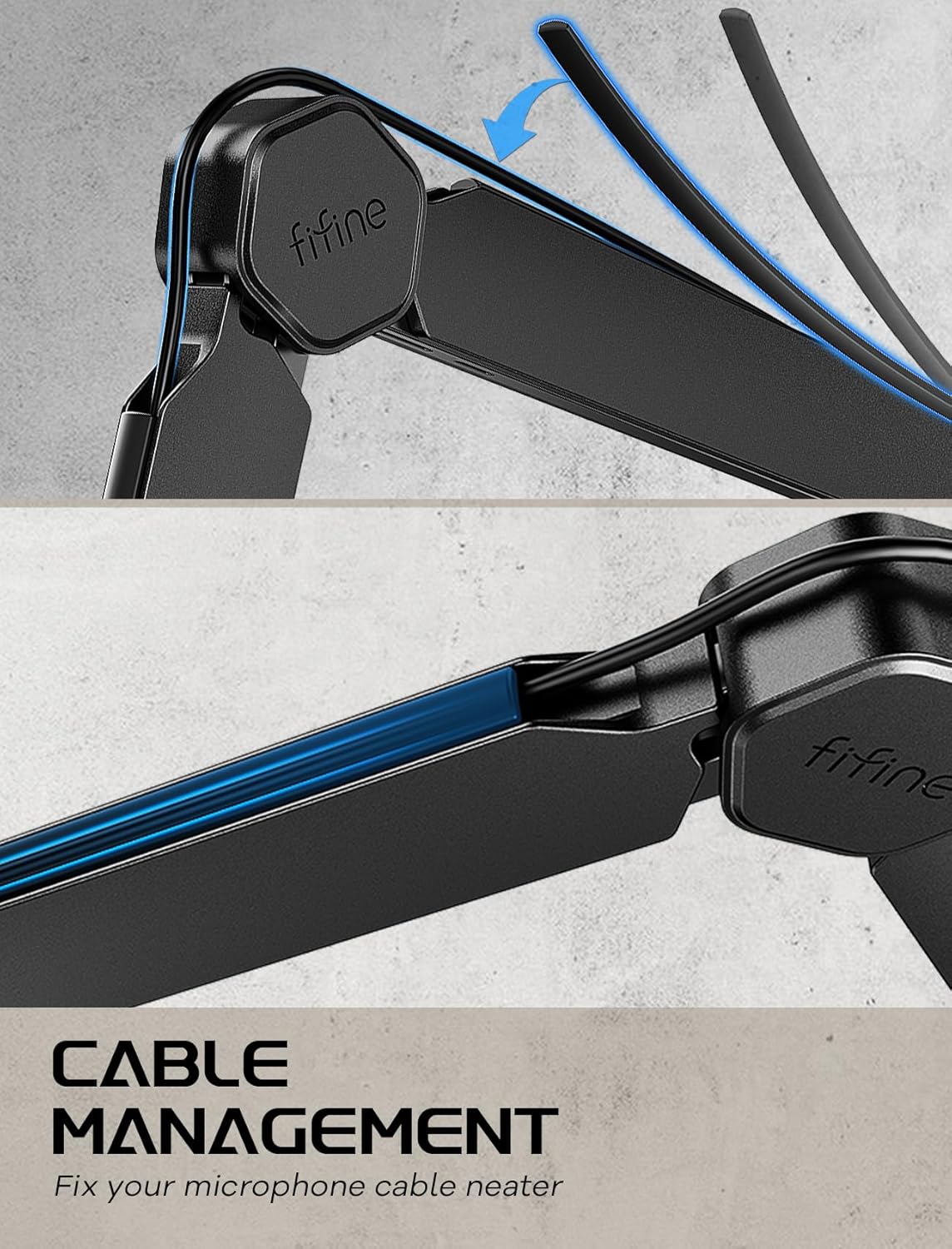 FIFINE Studio XLR/USB Microphone Podcast Kit, Mic Boom Arm Bundle with Cable Management Channel, Heavy Duty Metal, PC Mic All Metal with Mute Button, Headphone Jack for Vocal Recording (TANK3+BM66)