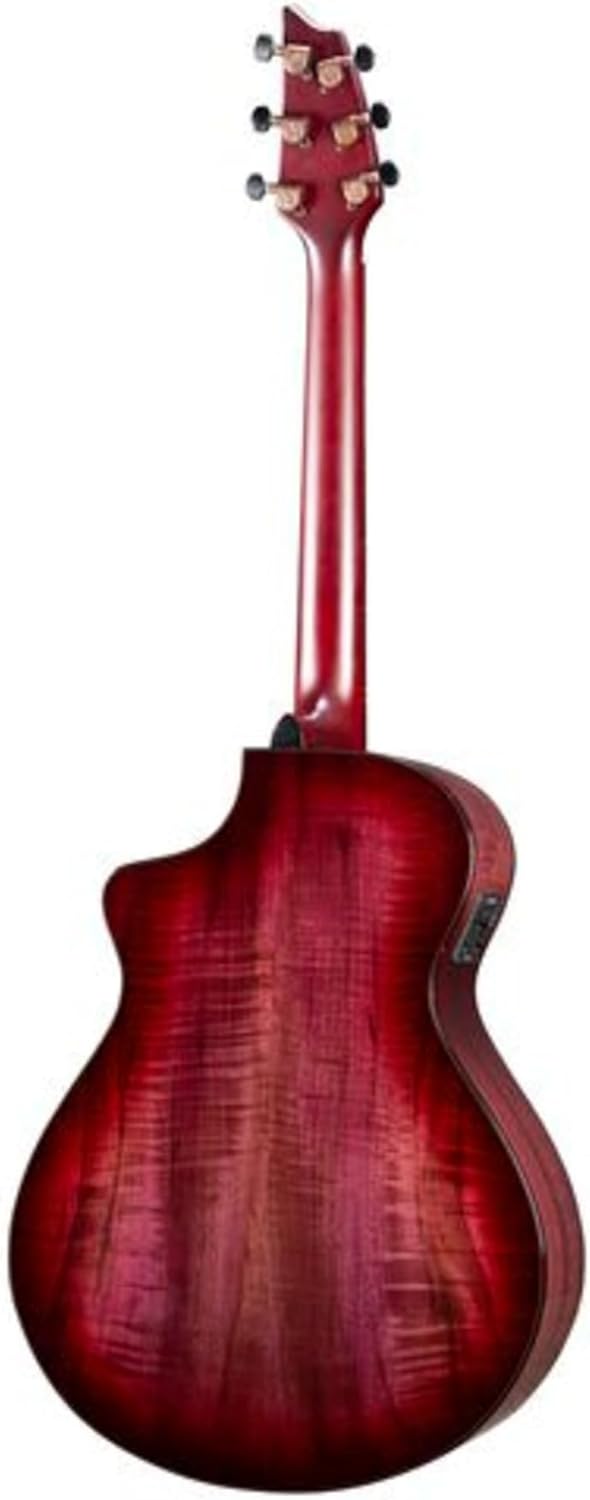 Breedlove Pursuit Exotic S Concert 6-String Myrtlewood Wood Top Acoustic Electric Guitar with Slim Neck and Pinless Bridge (Right-Handed, Pinot Burst)